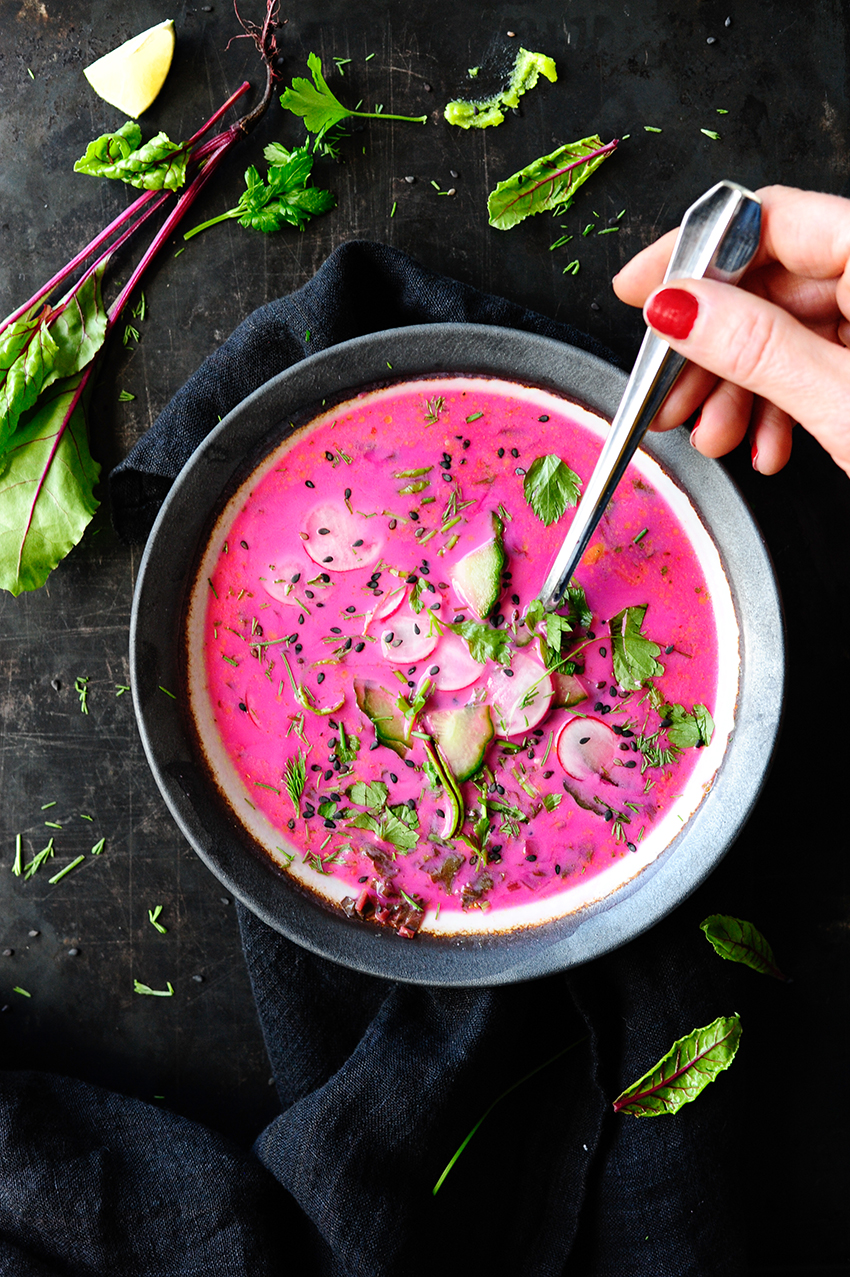 Baby beetroot gazpacho with kefir and wasabi2