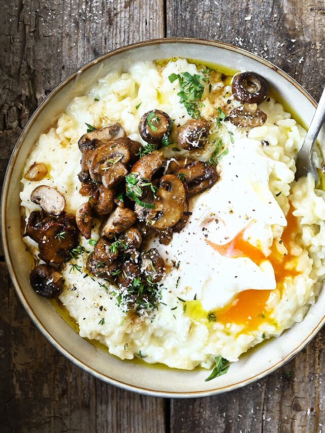 Creamy Risotto with Balsamic Mushrooms