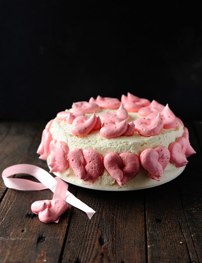 Szampański tort Walentynkowy
