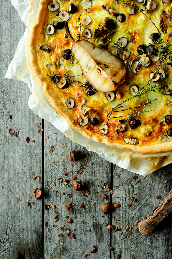 Studio Kuchnia | Quiche with roasted pears, chicory and goat cheese