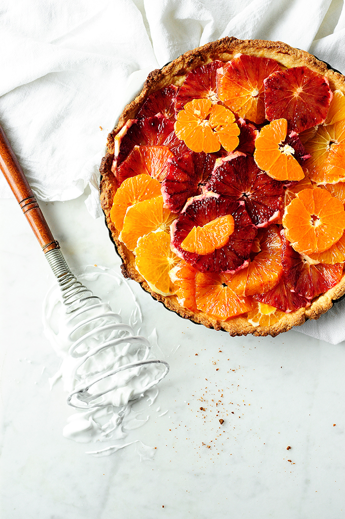 Citrus tart with meringue