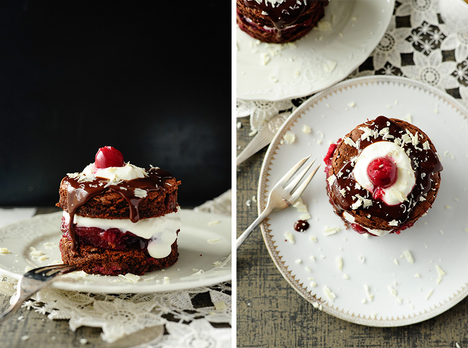 Little black forest cakes