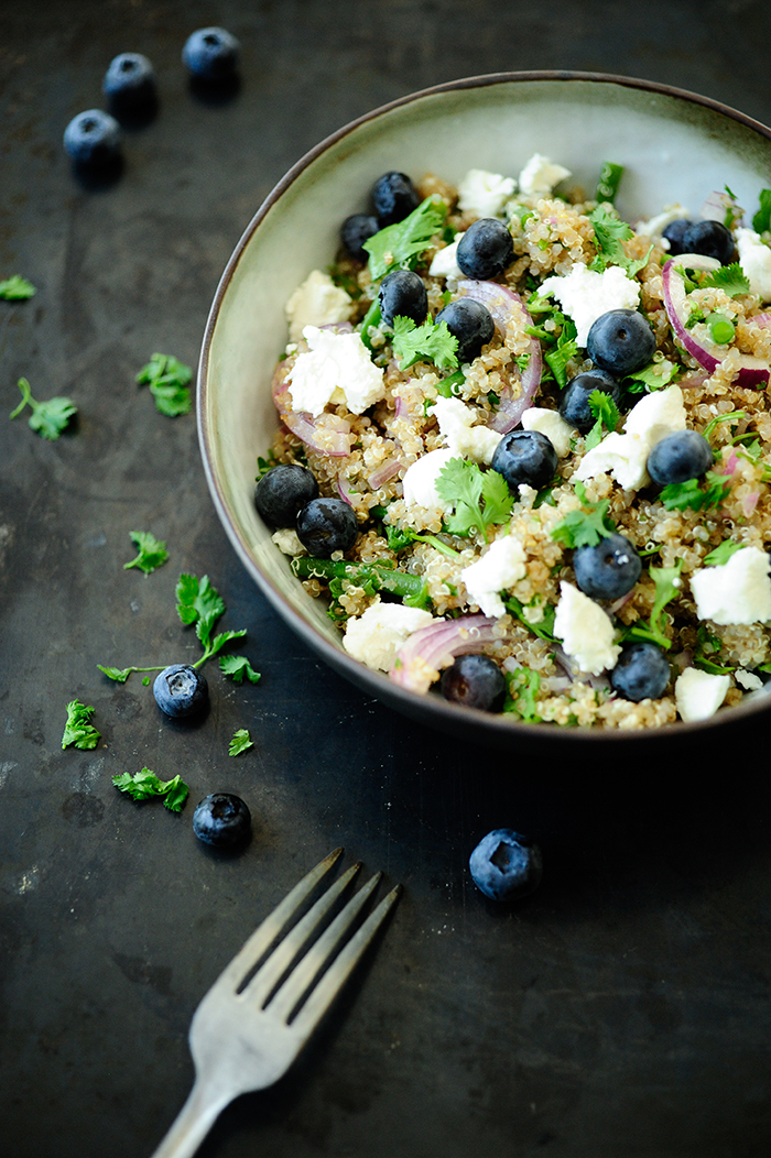 Blueberry quinoa with sheep cheese 