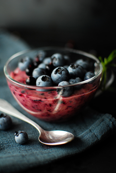 Blueberry avocado mousse