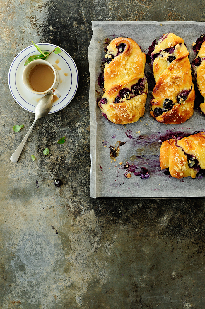 Blueberry ricotta twists