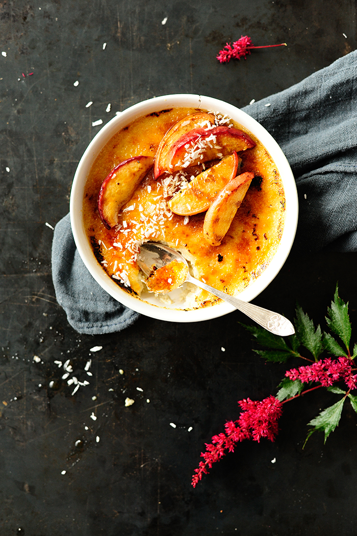 Coconut oatmeal crème brûlée