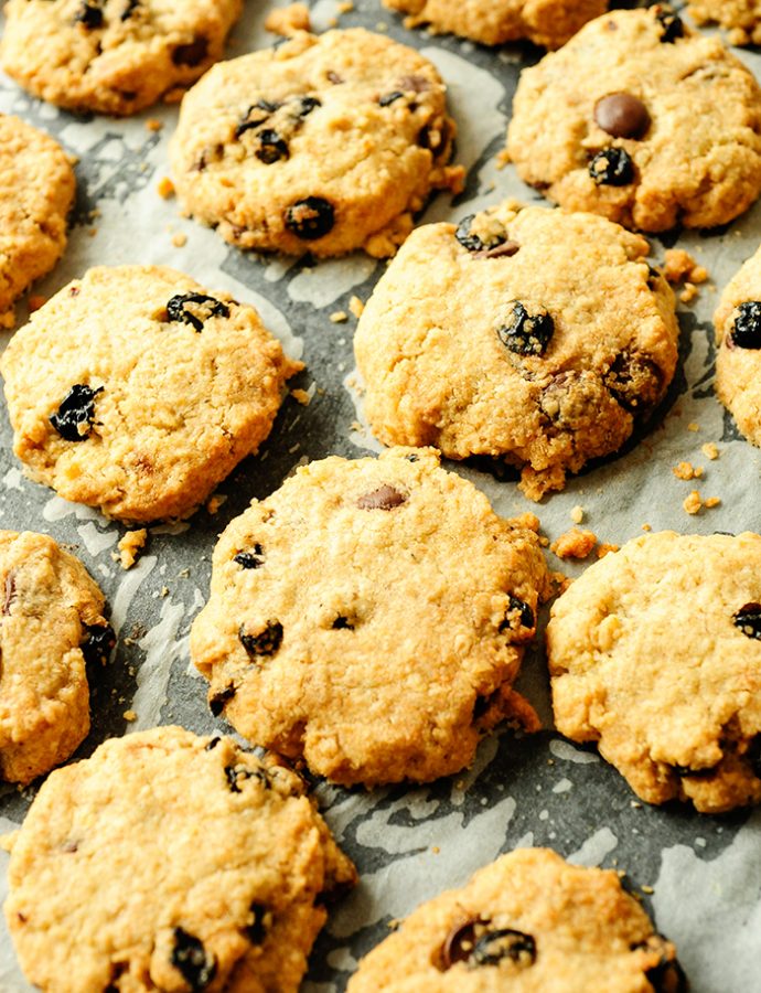 Oatmeal cookies with blueberries