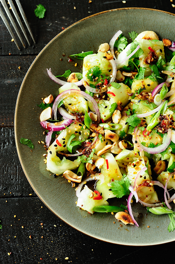 Smashed cucumber salad