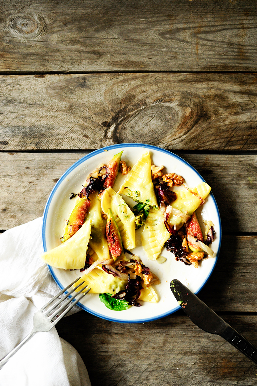 Chickpea spinach ravioli