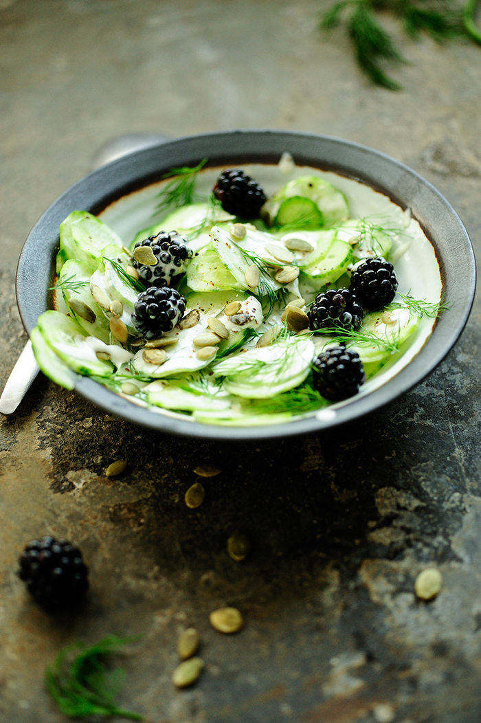 serving dumplings | perfect-cucumber-fall-salad