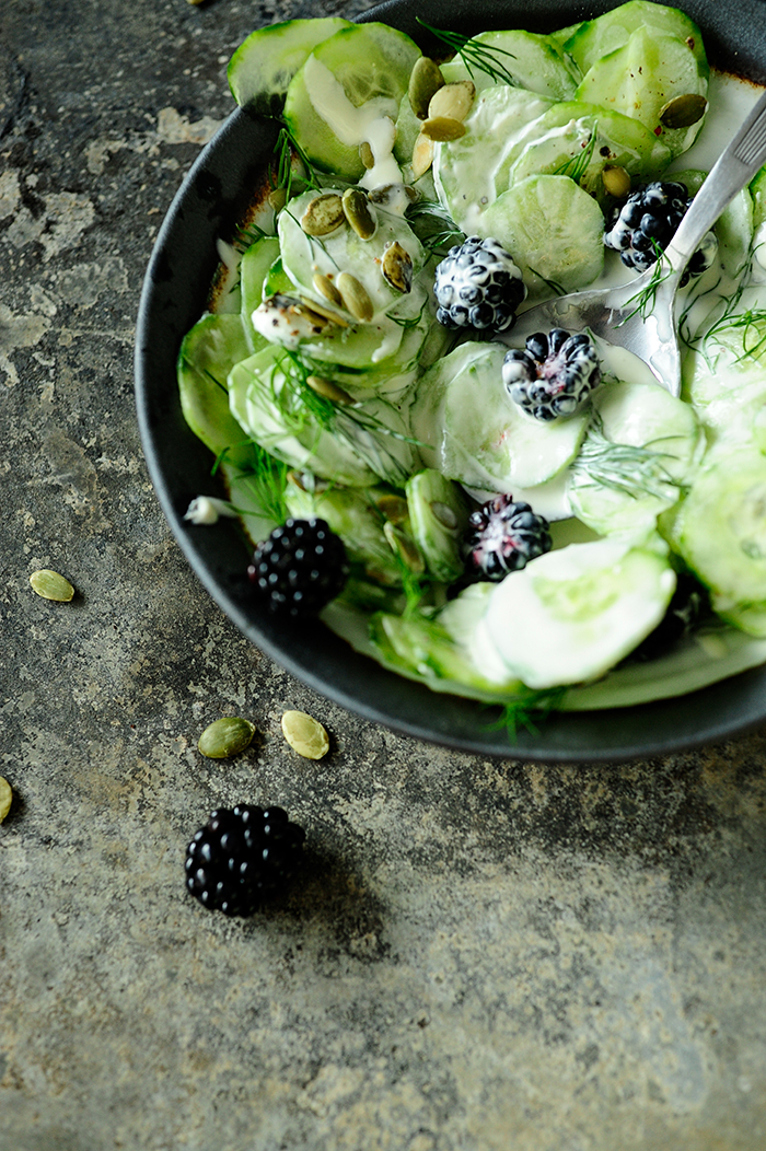 serving dumplings | perfect-cucumber-fall-salad