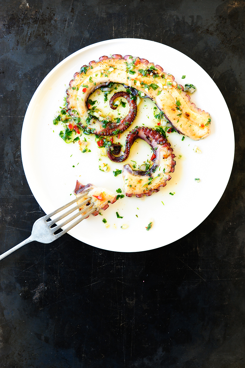 serving dumplings | grilled-octopus-with-chimichurri