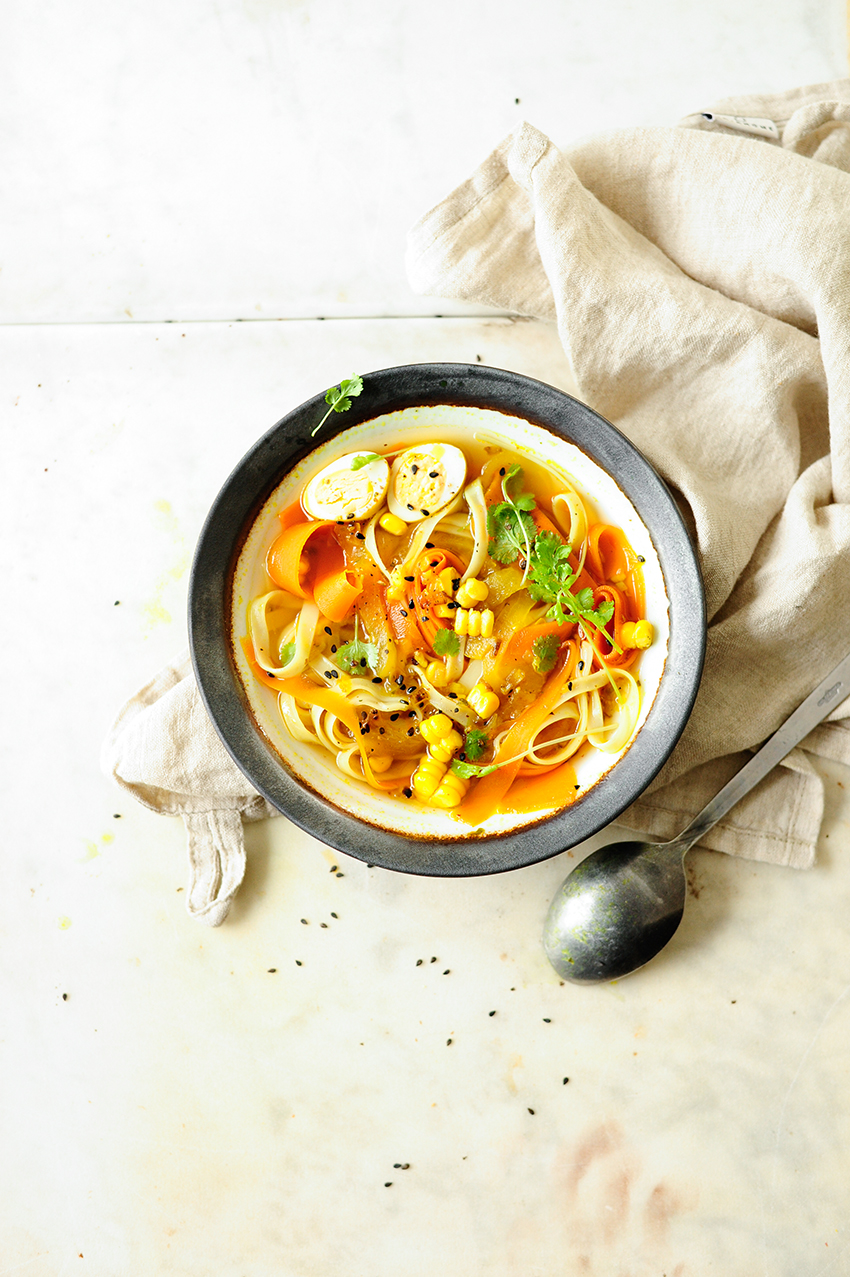 serving dumplings | Turmeric vegetable soup