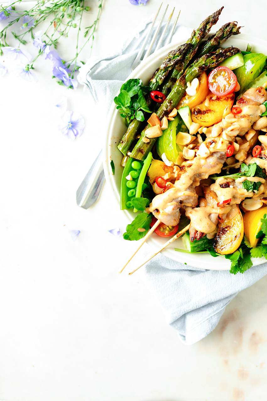 Nectarine and peanut chicken salad1