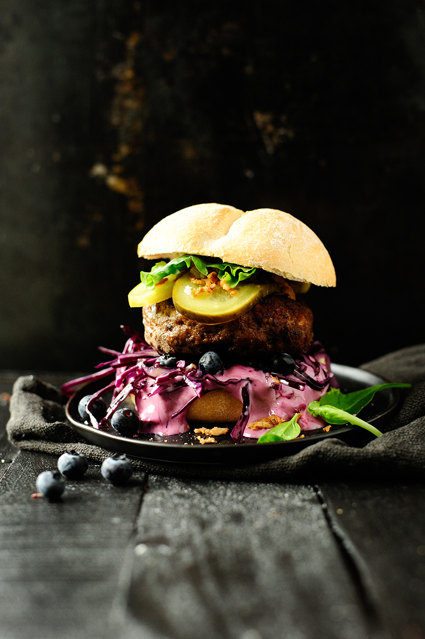 Jalapeno blueberry sauce beefburgers 1