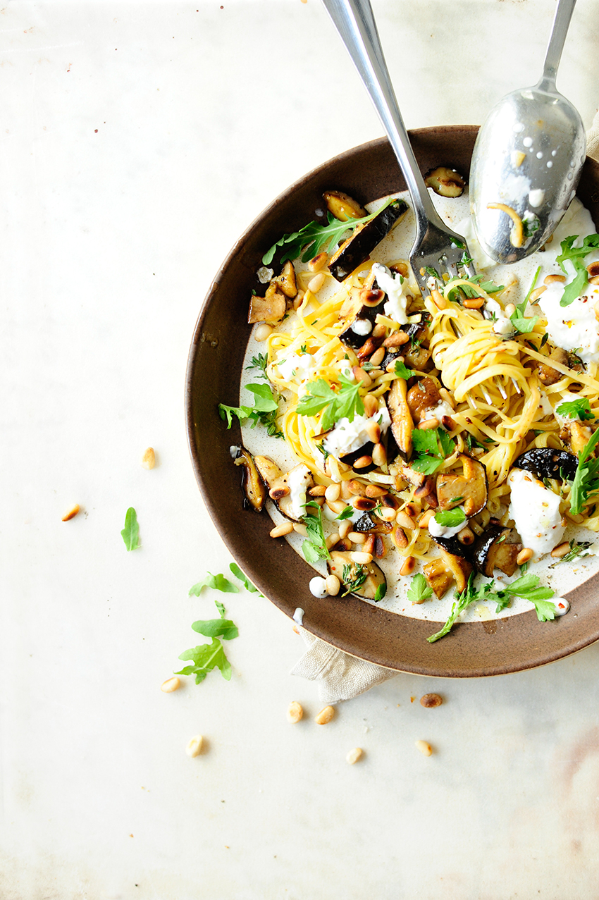 Wild mushroom and burrata tagliatelle 