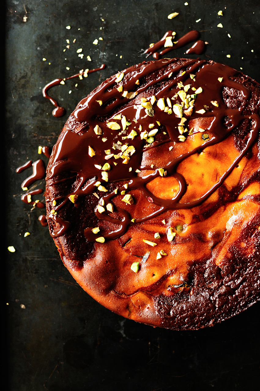 Chocolate & wodka plum cheesecake