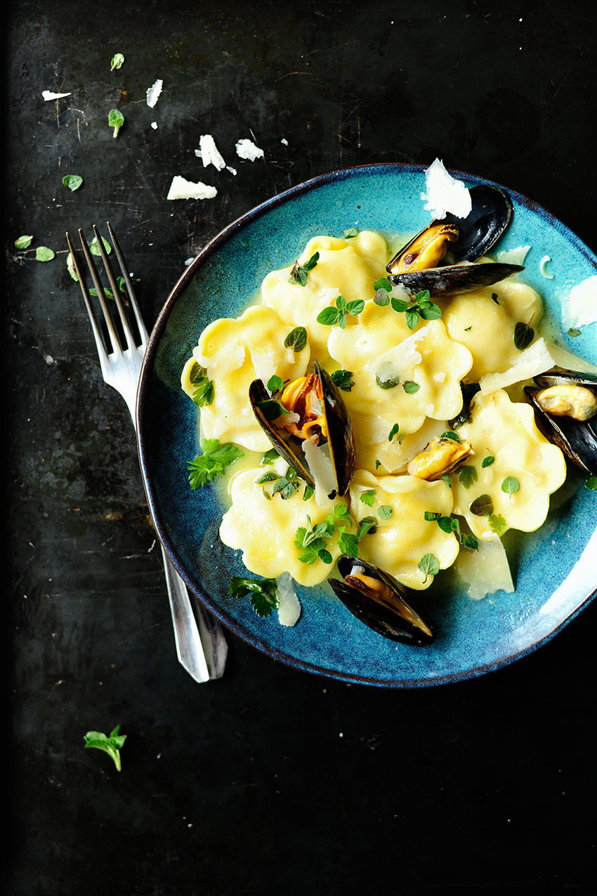 Seafood ravioli with butter sauce 1