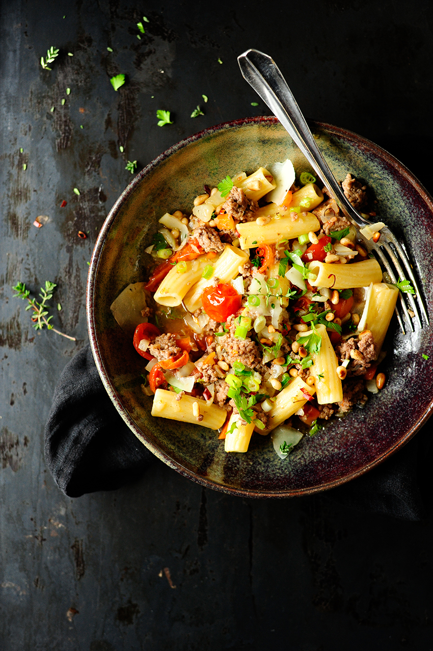 Hartelijke pasta met lamsgehakt