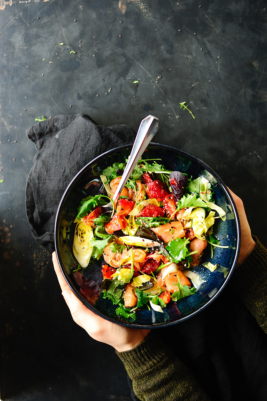 Za'atar salmon and blood orange salad