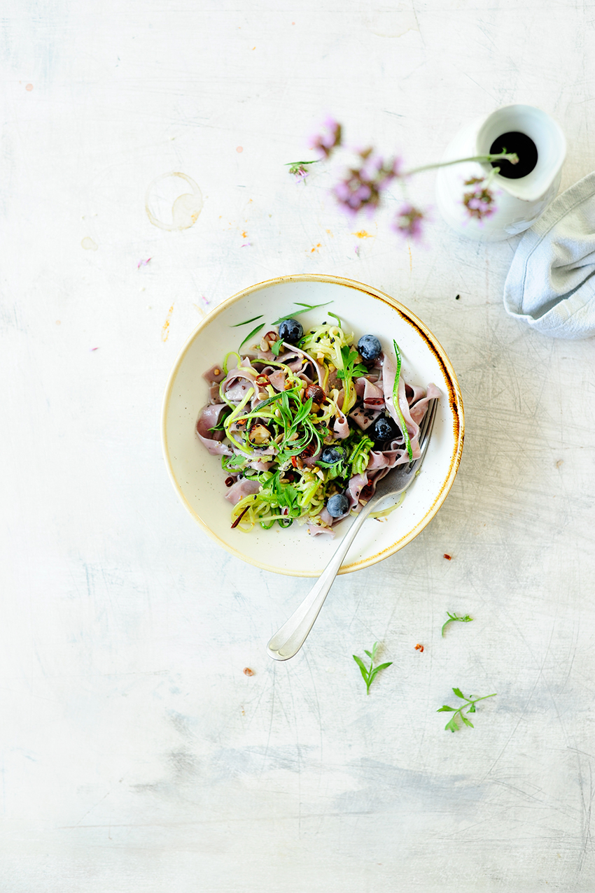 serving dumplings | Blueberry pasta with zucchini 