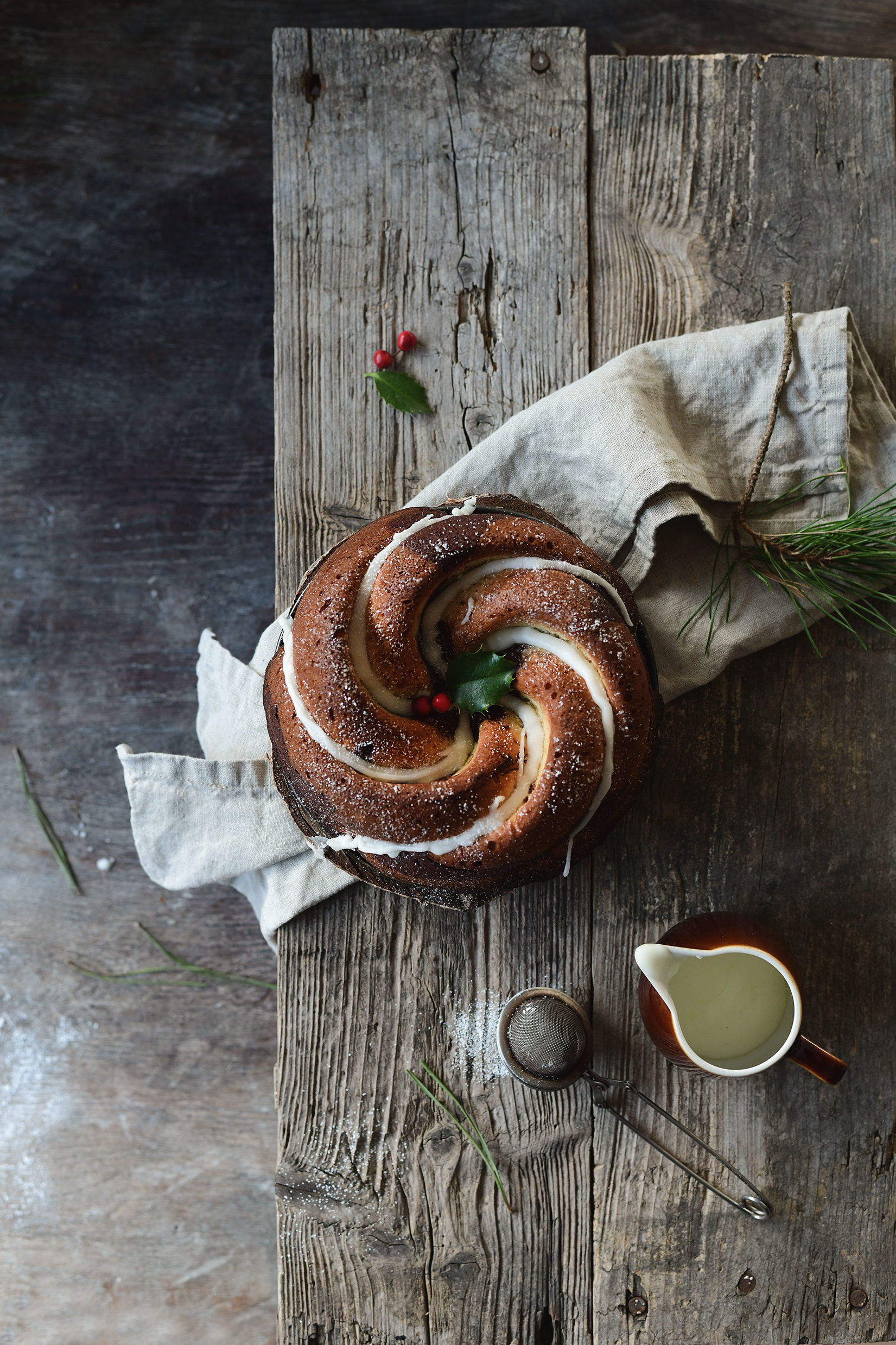 serving dumplings | Gingerbread and vanilla marble bundt cake with orange glaze