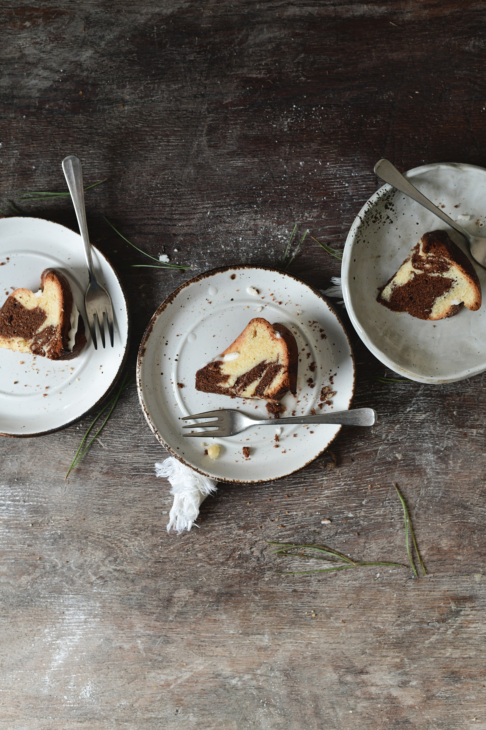 serving dumplings | Gingerbread and vanilla marble bundt cake with orange glaze