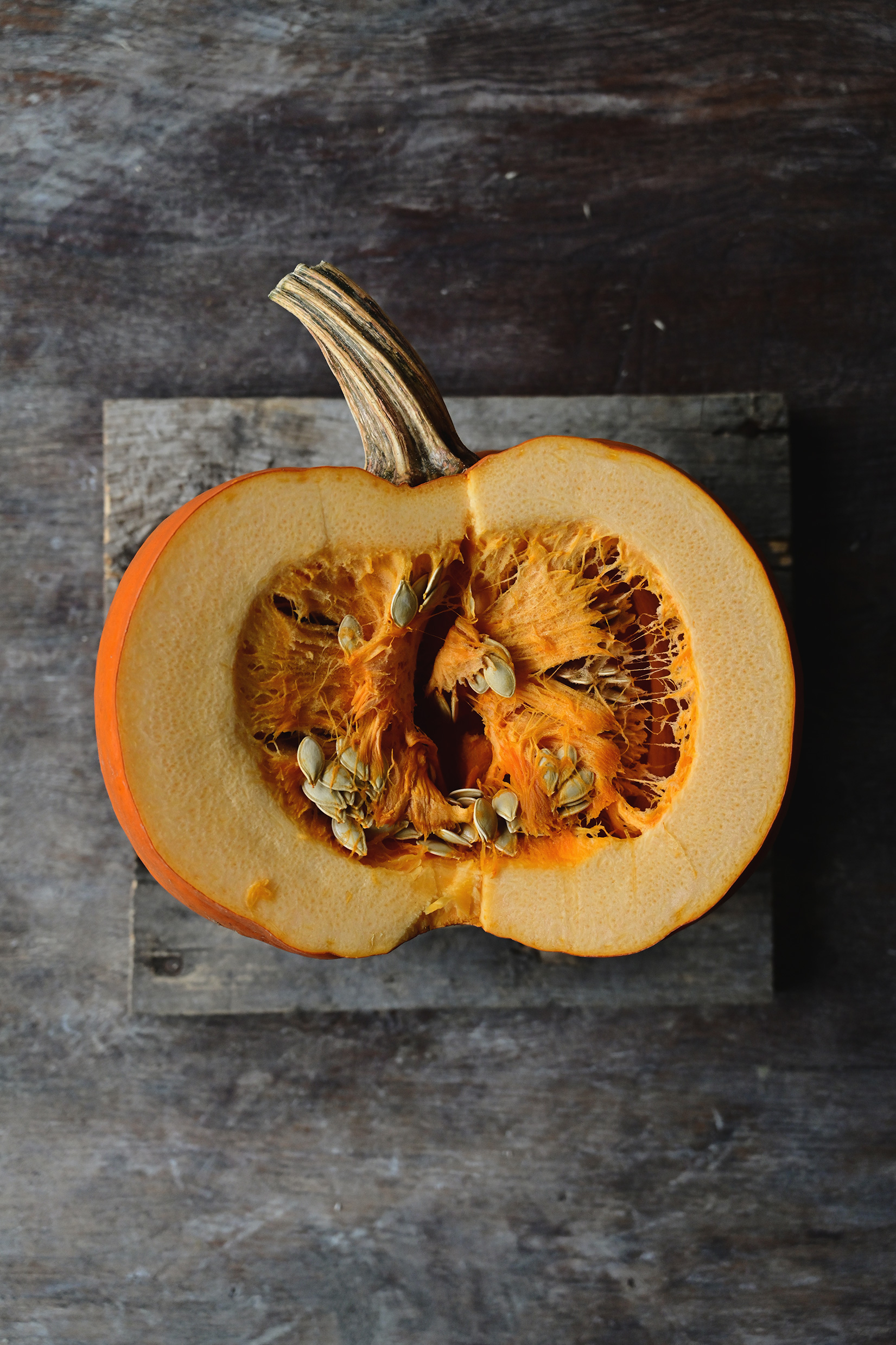 Roasted pumpkin soup with crispy chorizo and feta