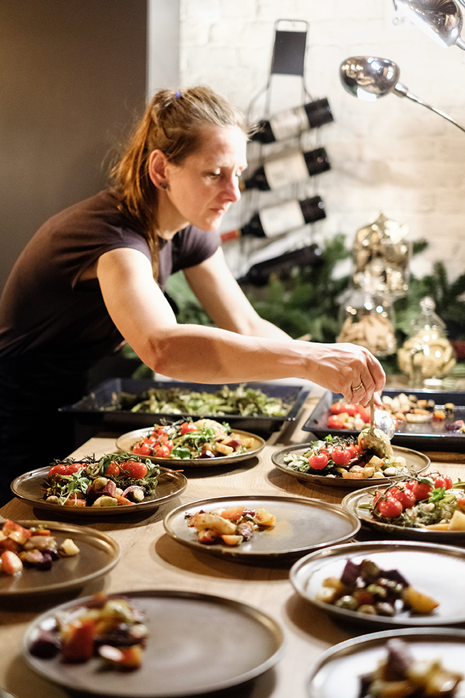 serving dumplings | Hazelnut crusted roast rack of lamb