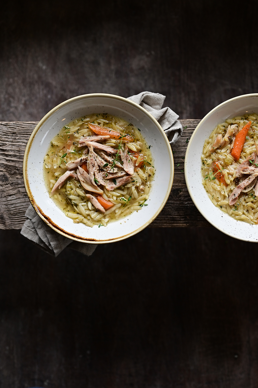 Herby chicken soup with orzo