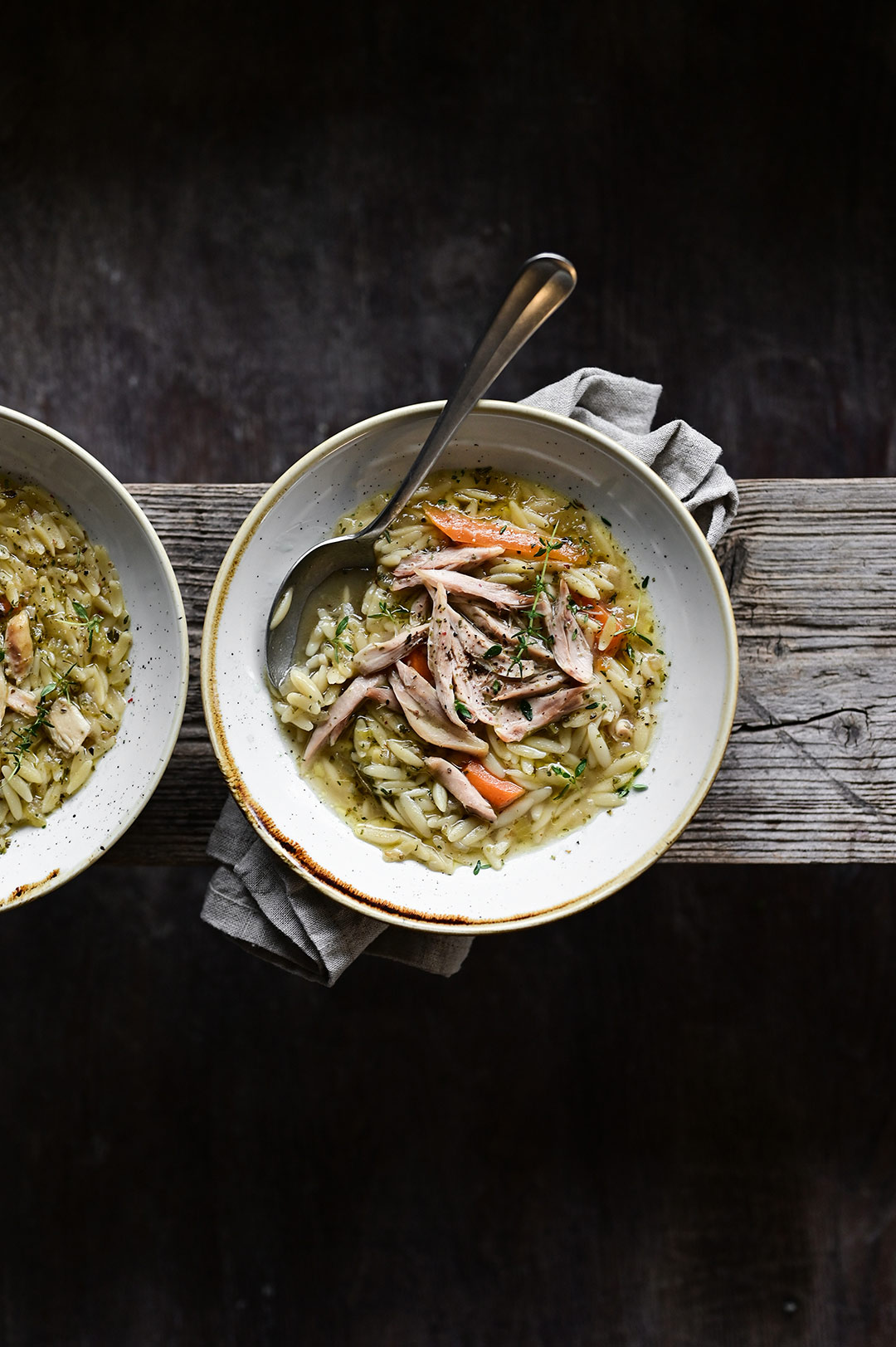 Herby chicken soup with orzo