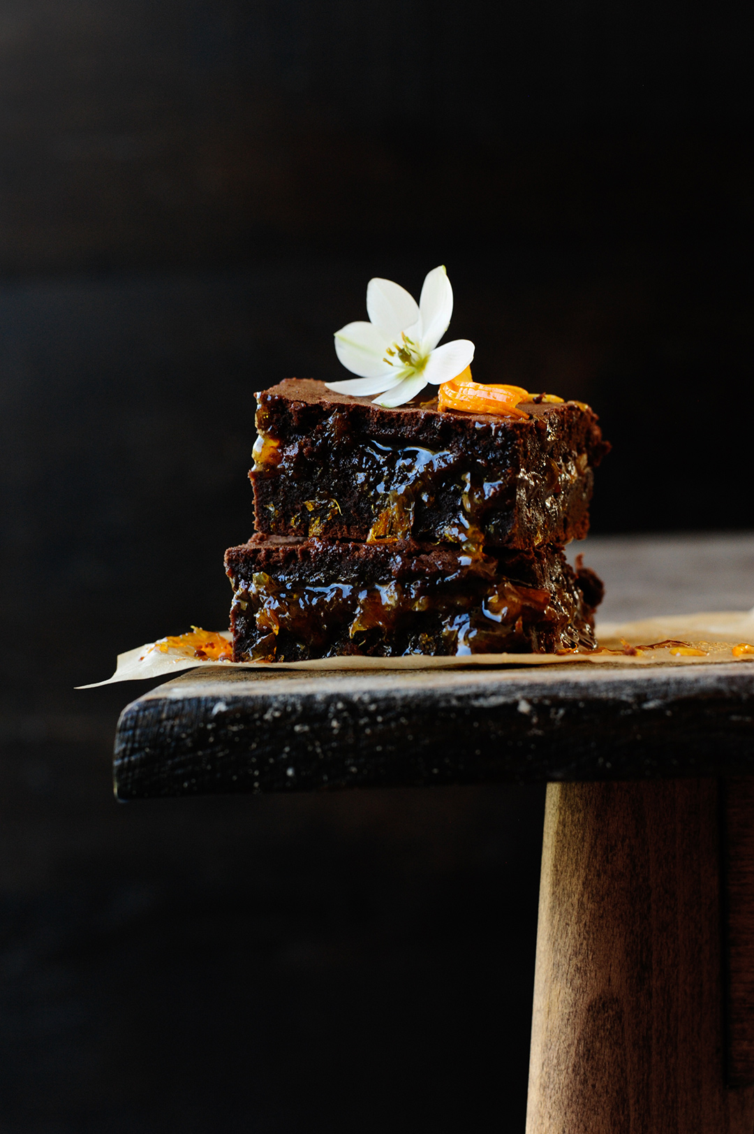 Fudgy chocolate orange brownie