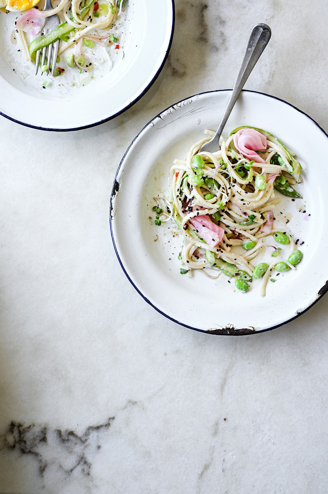 serving dumplings | Creamy tofu noodle salad