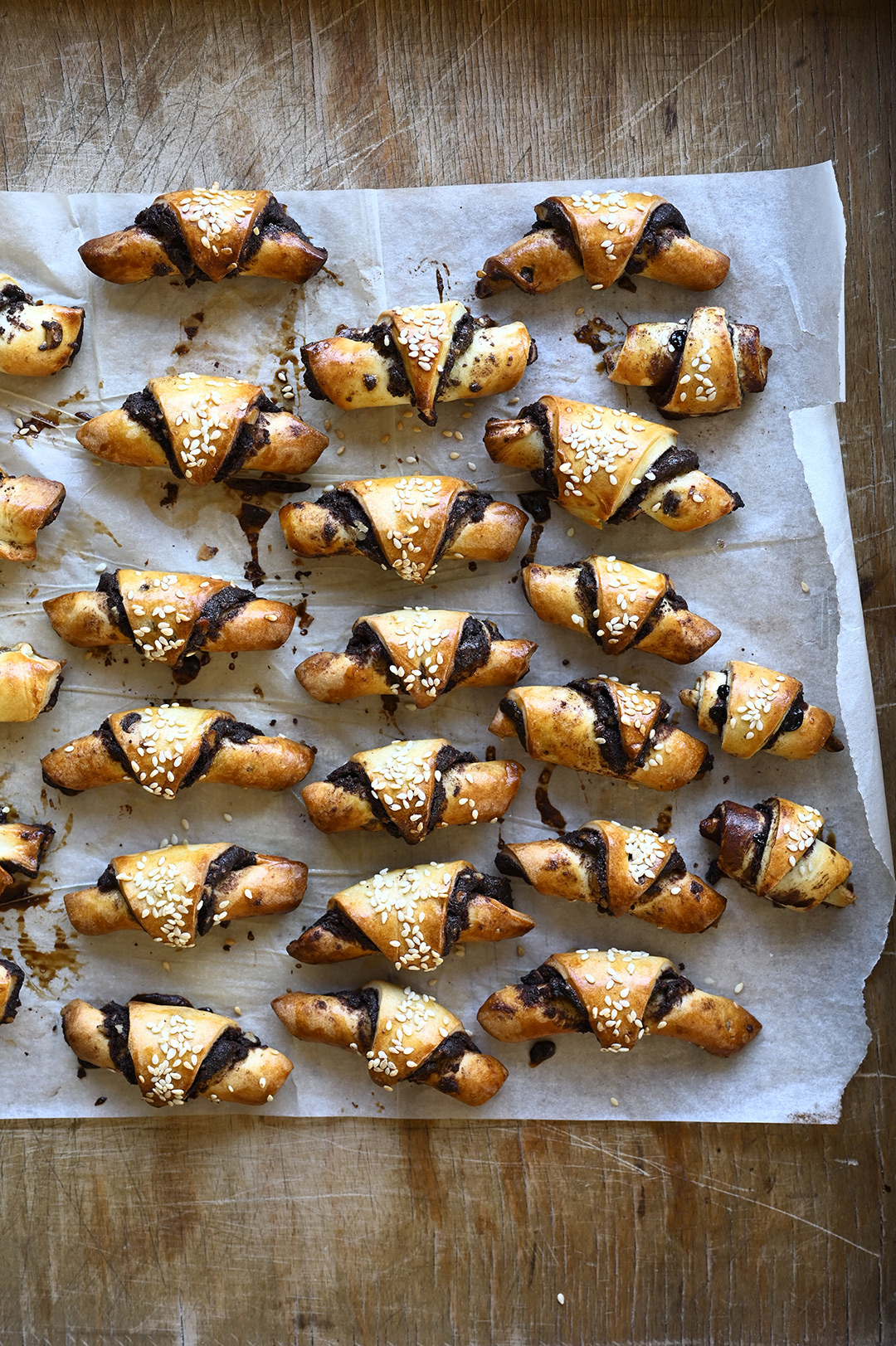 Koekjes met tahini en chocolade