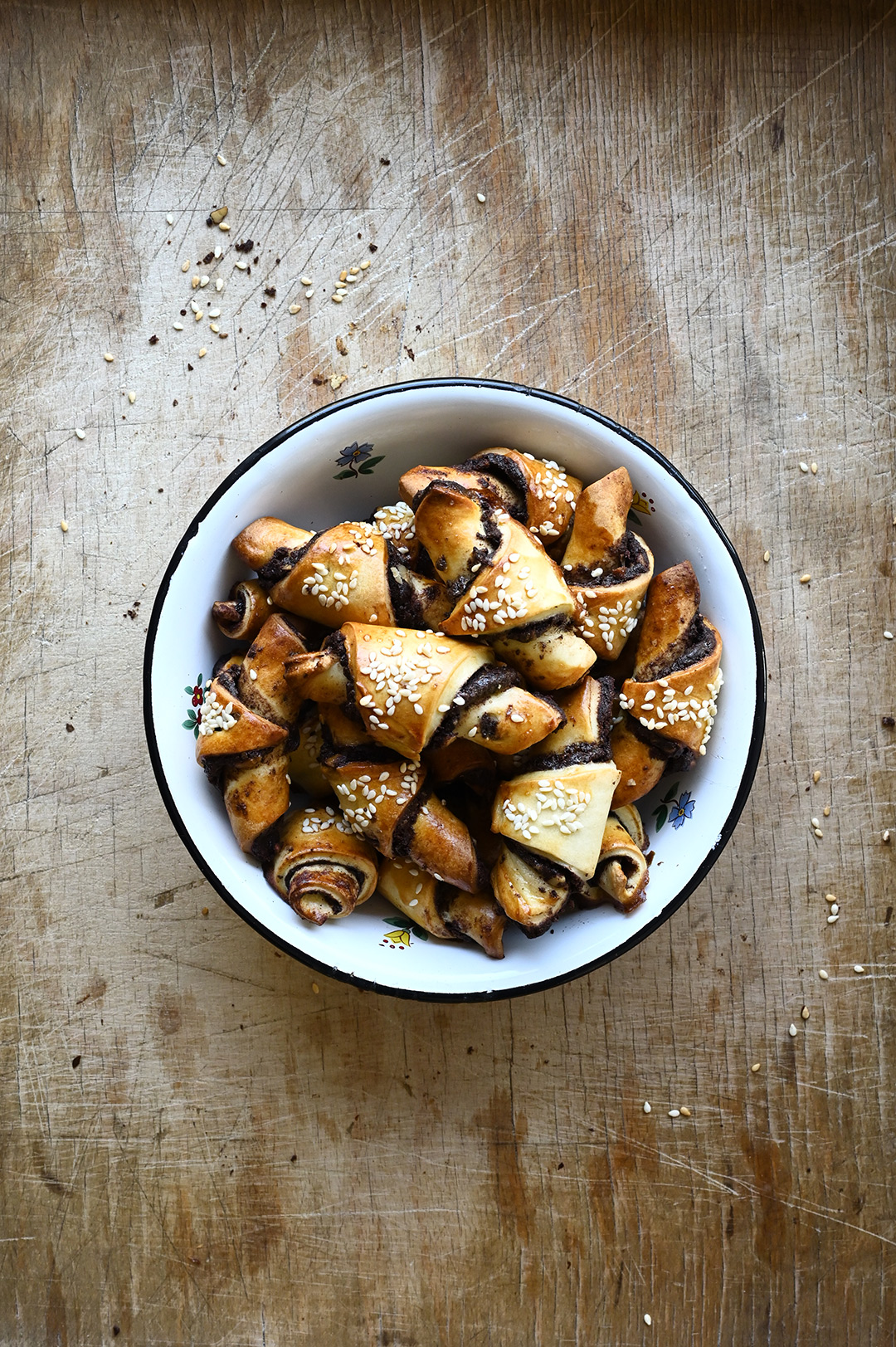 Koekjes met tahini en chocolade