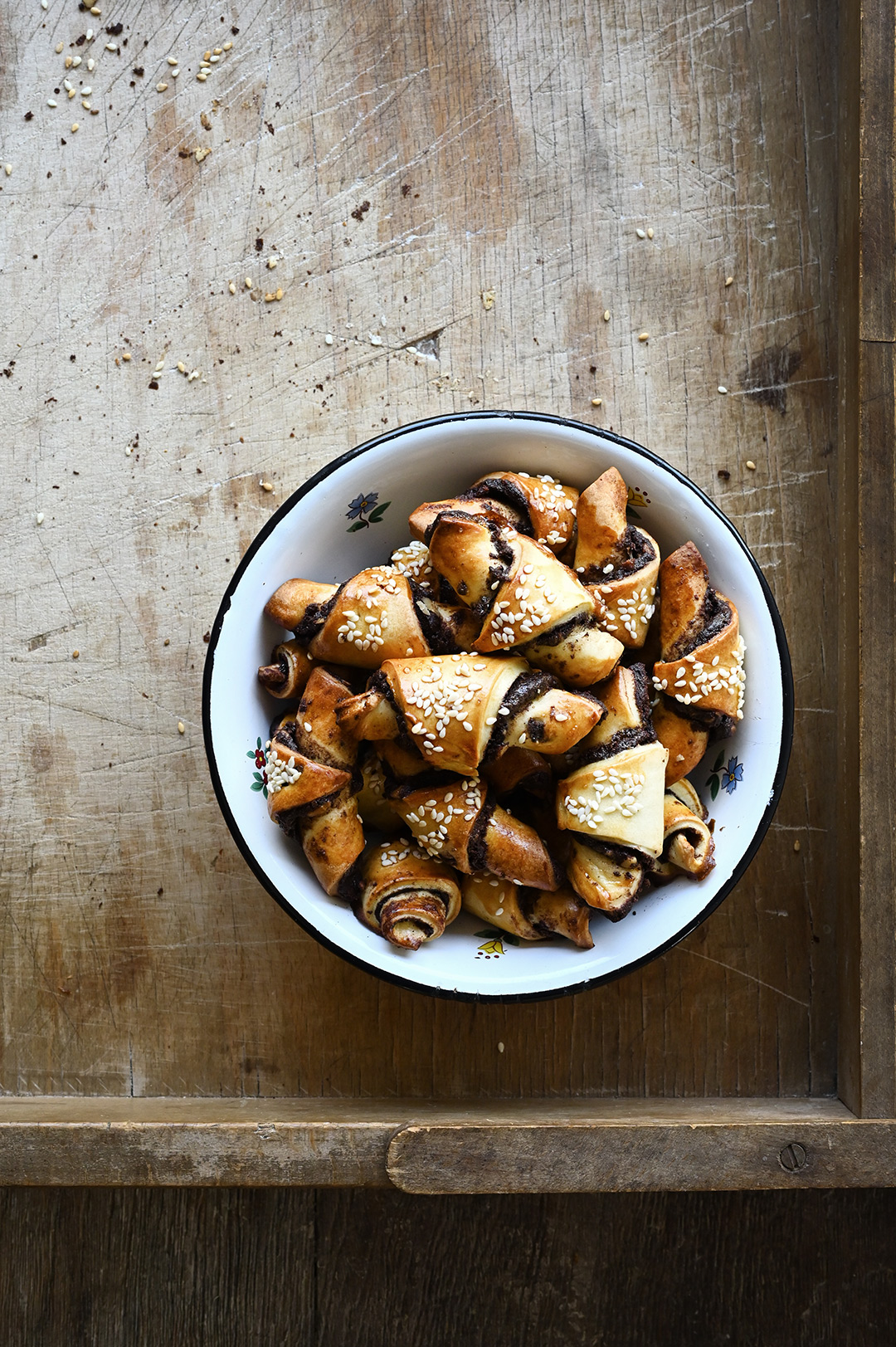 Koekjes met tahini en chocolade