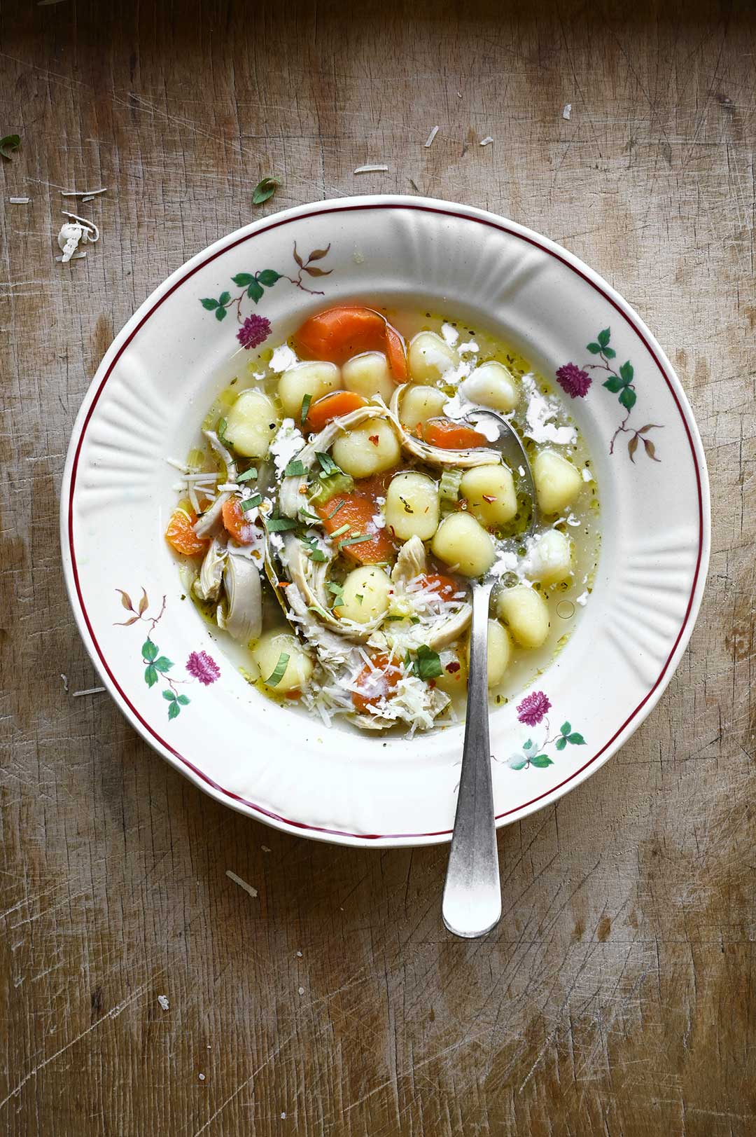 Creamy chicken gnocchi soup