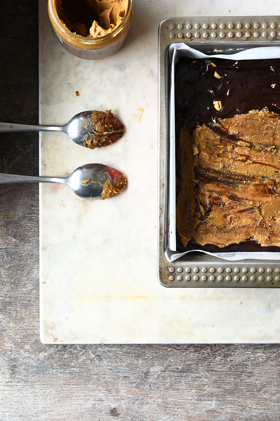 Fudgy peanut butter brownies 