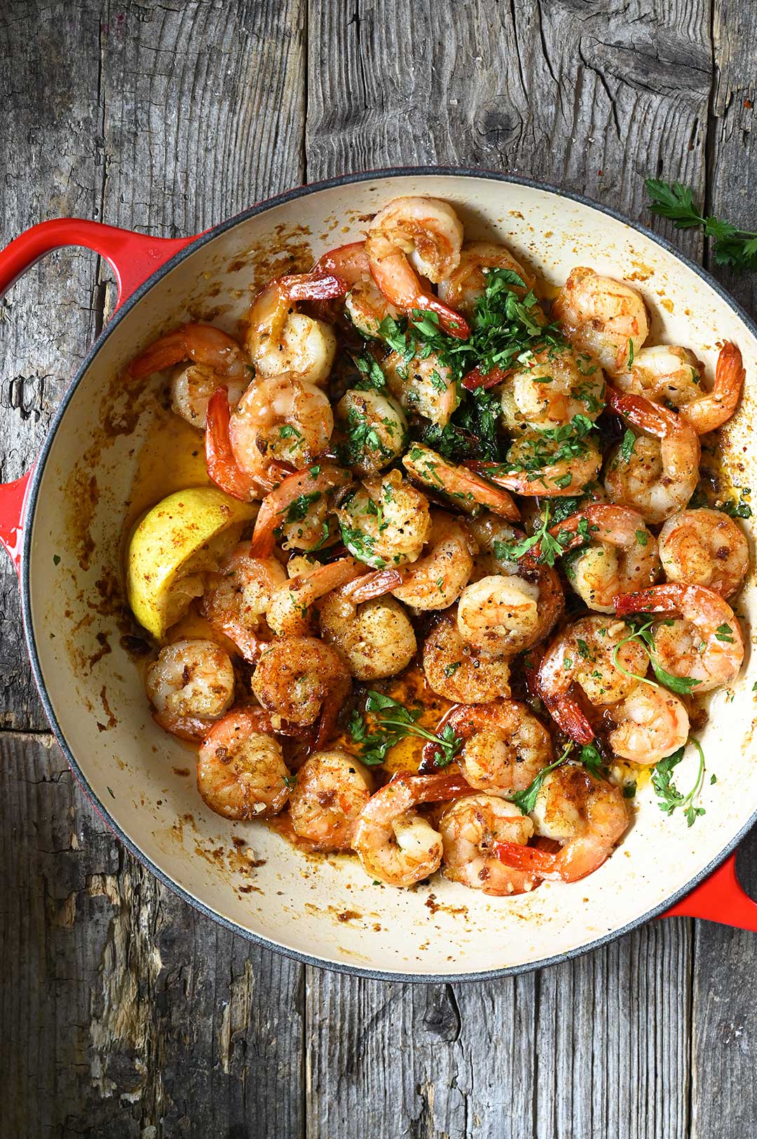 Garlic butter pasta with shrimp