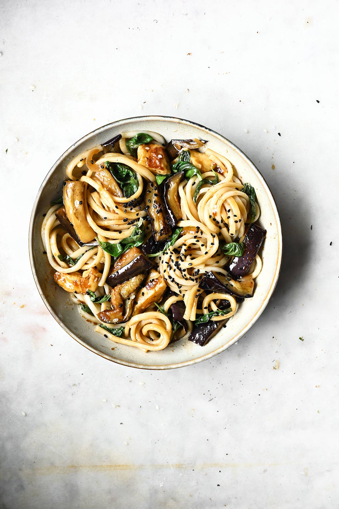 Eggplant and halloumi stir-fry