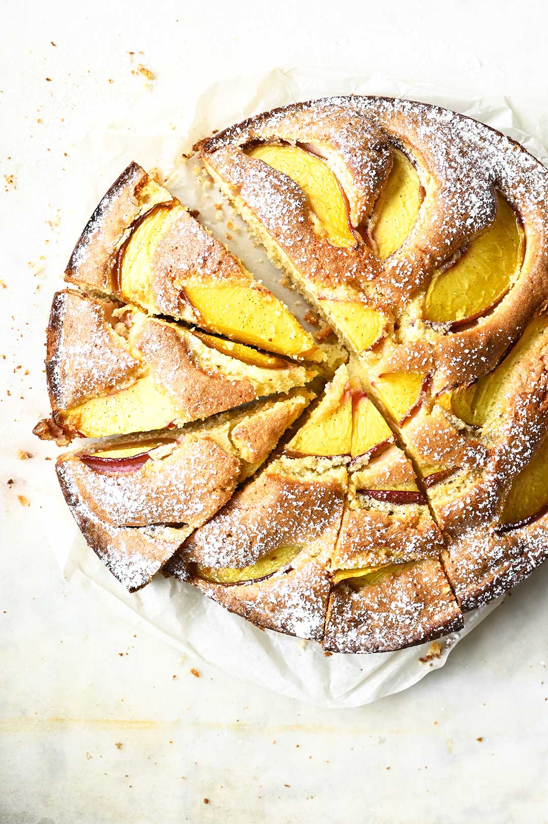 Peach almond cake