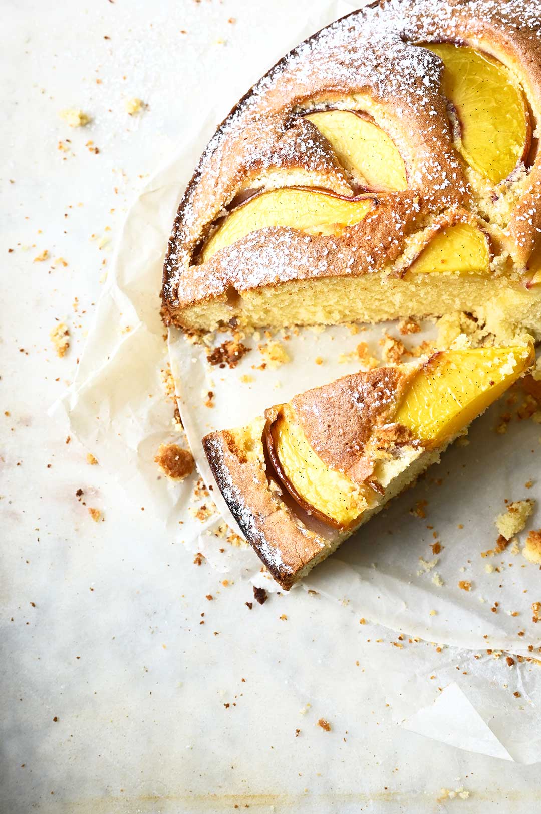 Peach almond cake