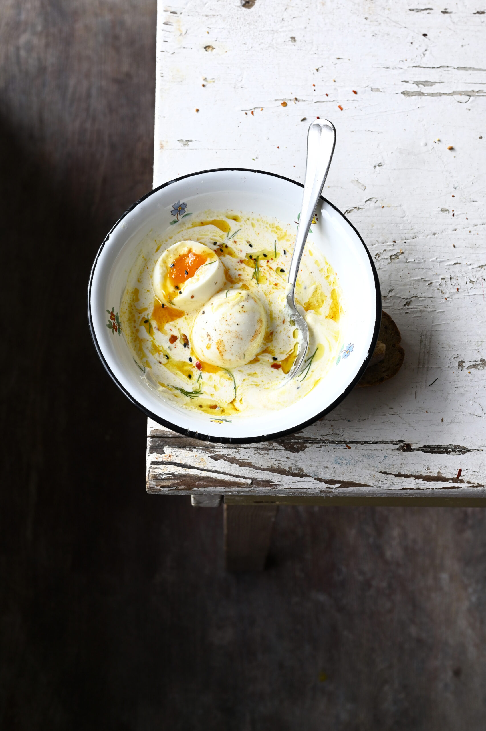 Turkish style eggs with whipped ricotta and browned butter