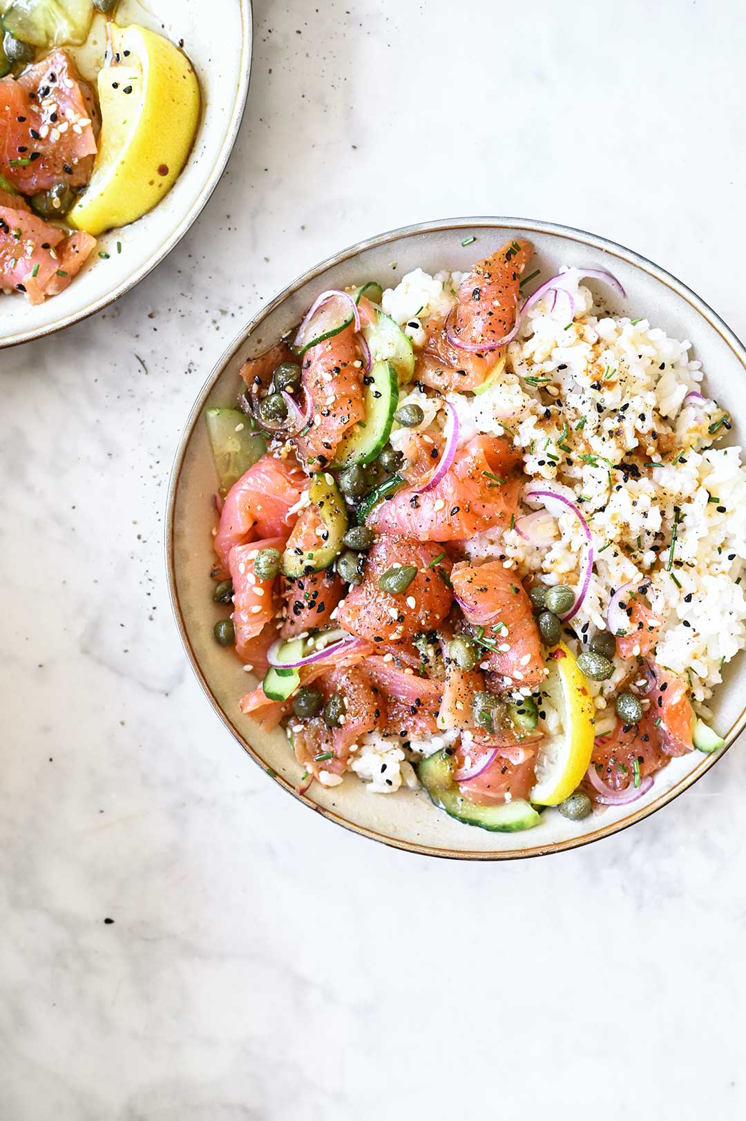 Miso Soy Salmon Sashimi Bowl