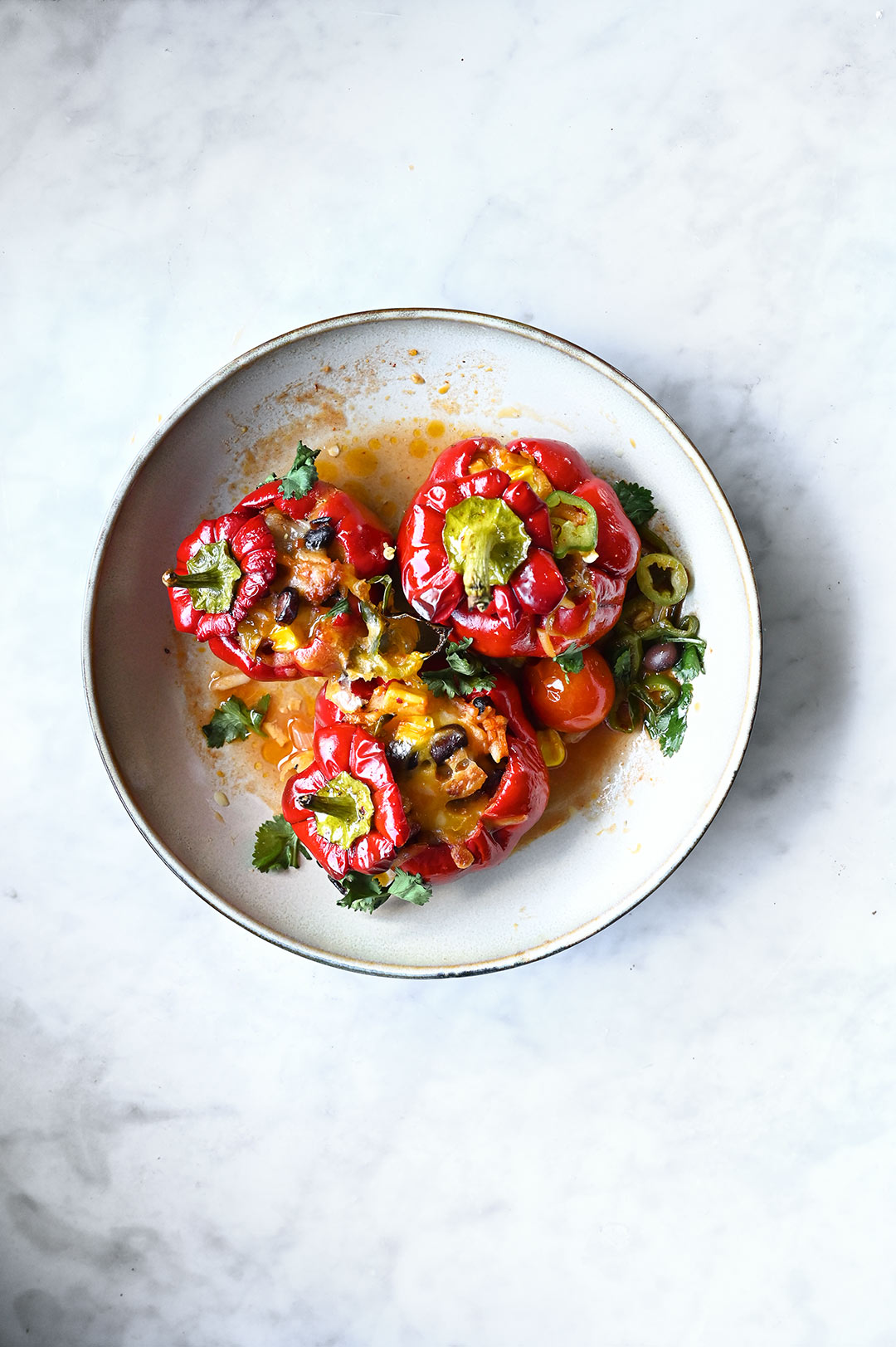 Tex-Mex Style Chorizo & Beef Stuffed Peppers