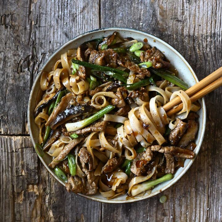 20 minute Beef and Shiitake Noodle Stir-Fry
