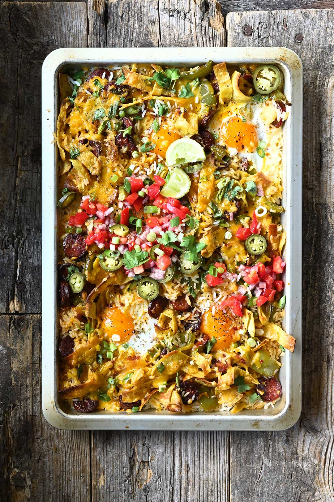 Mexican Rice Bake with Chorizo and Eggs