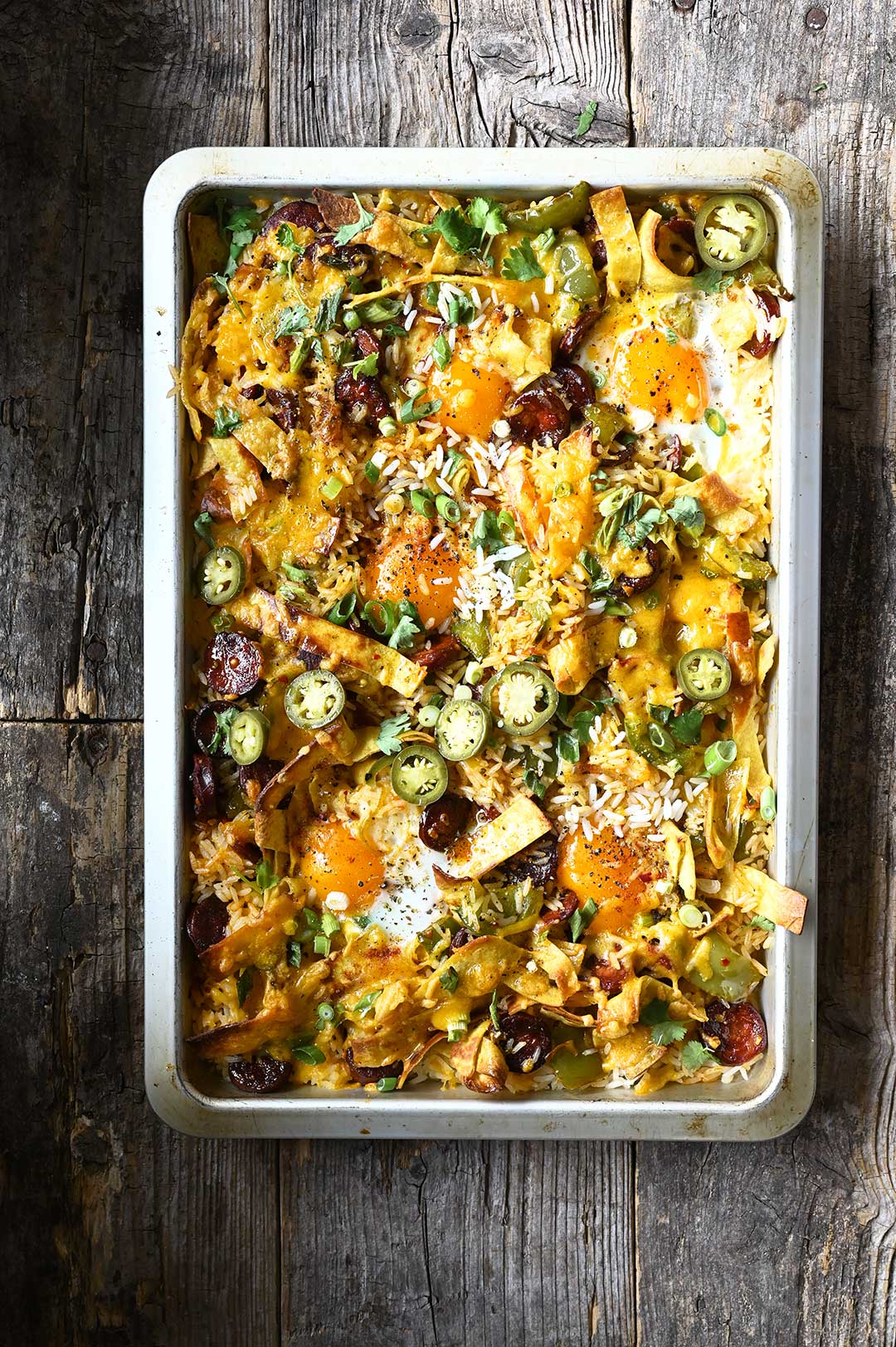 Mexican Rice Bake with Chorizo and Eggs