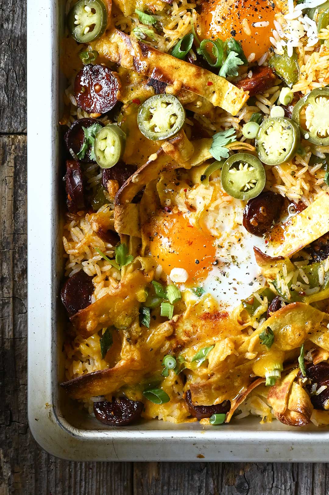 Mexican Rice Bake with Chorizo and Eggs