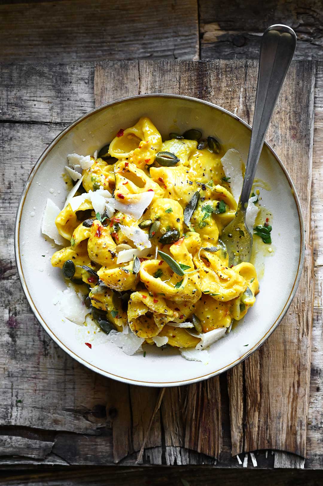 Roasted Pumpkin and Sour Cream Pasta